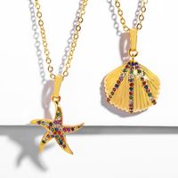 Womens Geometric Inlaid Zircon Copper Plated 18k Alloy Minimalist Necklaces Nhas136914 main image 1