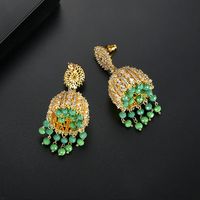 Womens Bell Bronze With Zircon Earrings Nhtm136918 main image 5