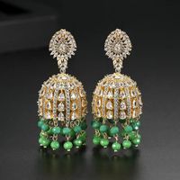 Womens Bell Bronze With Zircon Earrings Nhtm136918 main image 7