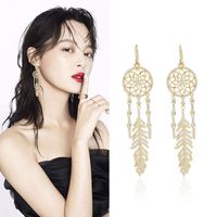 Fashion Dream Catcher Feathers Exaggerated Tassel Earrings Nhdo136921 main image 1