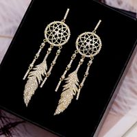 Fashion Dream Catcher Feathers Exaggerated Tassel Earrings Nhdo136921 main image 4