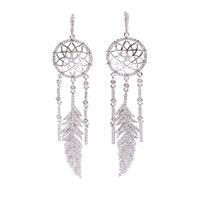 Fashion Dream Catcher Feathers Exaggerated Tassel Earrings Nhdo136921 main image 7
