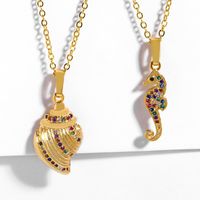 Creative Ocean Seahorse Shell Necklace Nhas136937 main image 1