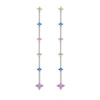 Womens Geometric Copper Inlay Zircon Earrings Nhtm136939 main image 1