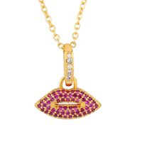 Womens Lips Set With Zircon Copper Plated 18k Alloy Colored Zircon Necklaces Nhas136954 main image 4