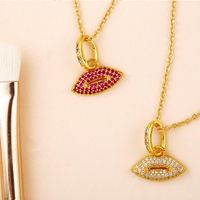 Womens Lips Set With Zircon Copper Plated 18k Alloy Colored Zircon Necklaces Nhas136954 main image 6