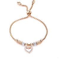 Fabrik Direkt Vertrieb Mit Rosen Gold Titan Stahl Liebe Zirkon Damen Armband Kleine Frische Diamant Armband Armband Frauen main image 3