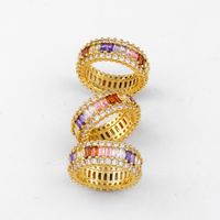 Europäischer Und Amerikanischer Ring Weiblicher Ring Geometrischer Retro-luxus Damen Farbiger Zirkon Ring Voller Diamant Schmuck Rih80 main image 2