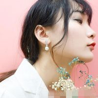 Japanische Und Koreanische Kalte Wind Einfache Perlen Ohrringe Weibliche Ohr Haken Schmuck Titan Stahl Material Ohrringe Farbe Erhalten Ein Stück main image 1