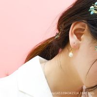 Japanische Und Koreanische Kalte Wind Einfache Perlen Ohrringe Weibliche Ohr Haken Schmuck Titan Stahl Material Ohrringe Farbe Erhalten Ein Stück main image 3