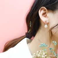 Japanische Und Koreanische Kalte Wind Einfache Perlen Ohrringe Weibliche Ohr Haken Schmuck Titan Stahl Material Ohrringe Farbe Erhalten Ein Stück main image 5