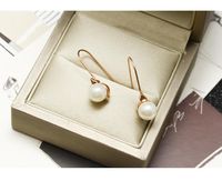 Japanische Und Koreanische Kalte Wind Einfache Perlen Ohrringe Weibliche Ohr Haken Schmuck Titan Stahl Material Ohrringe Farbe Erhalten Ein Stück main image 11