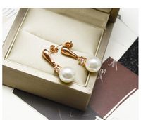 Japanische Und Koreanische Kalte Wind Einfache Perlen Ohrringe Weibliche Ohr Haken Schmuck Titan Stahl Material Ohrringe Farbe Erhalten Ein Stück main image 12
