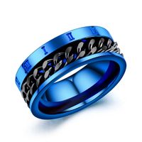 Opk Ring Tiktok Same Titanium Steel Men's Ring Stainless Steel Rotating Chain Roman Digital Ring main image 7