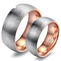 Fabrik Direkt Verkauf Wolfram Stahl Paar Ring 8mm/6mm Breite Schwarzer Ring Vollbogen Matte Paar Ring main image 1