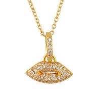 Womens Lips Set With Zircon Copper Plated 18k Alloy Colored Zircon Necklaces Nhas136954 sku image 1