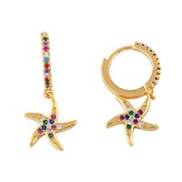 Ocean Style Alloy-plated Colorful Shell Earrings Nhas136974 sku image 2
