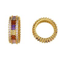 Europäischer Und Amerikanischer Ring Weiblicher Ring Geometrischer Retro-luxus Damen Farbiger Zirkon Ring Voller Diamant Schmuck Rih80 sku image 1