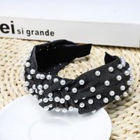 Fashion Denim Polka Dot Beads Wide-brimmed Headband Nhou137068 main image 7