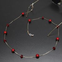 Alloy Red Imitated Crystal Frosted Beads Chain Nhbc137188 main image 5