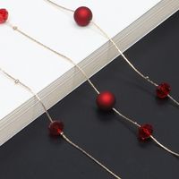 Alloy Red Imitated Crystal Frosted Beads Chain Nhbc137188 main image 3