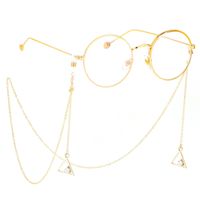 Anti-rutsch-zubehör Metall Brillen Seil Gold Dreieck Anhänger Brillen Kette Mode Schmuck Hersteller main image 1