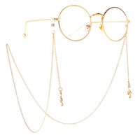 Anti-rutsch-zubehör Metall Brillen Seil Gold Strass Note Anhänger Brillen Kette Hersteller Grenz Überschreitend main image 3