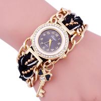 2017 Neue Runde Armband Uhr Schlüssel Anhänger Diamant Studenten Punk Koreanische Mode Retro Damen Uhr main image 3