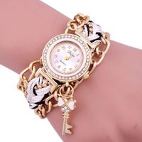 2017 Neue Runde Armband Uhr Schlüssel Anhänger Diamant Studenten Punk Koreanische Mode Retro Damen Uhr main image 7