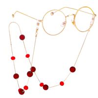 Fabrik Direkt Verkauf Mode Pullover Kette Brillen Kette Mehrzweck Gold Rote Kristall Matte Perlen Brillen Kette sku image 1
