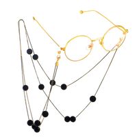 Black Matte Beads Double Layer Glasses Chain Nhbc137264 sku image 1