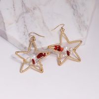 Simple Five-pointed Star Alloy Beads Creative Earrings Nhjj137789 main image 2