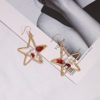 Simple Five-pointed Star Alloy Beads Creative Earrings Nhjj137789 main image 3