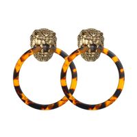 Fashion Ring Lion Head Resin Earrings Nhbq137794 main image 1