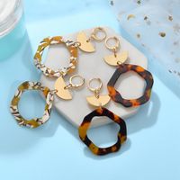 Irregular Round Ring Resin Alloy Semicircular Earrings Nhbq137872 main image 4