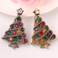 European And American Retro Rhinestone Christmas Tree Brooch Nhkq137961 main image 1