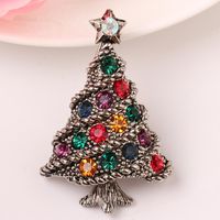 European And American Retro Rhinestone Christmas Tree Brooch Nhkq137961 main image 4