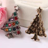 European And American Retro Rhinestone Christmas Tree Brooch Nhkq137961 main image 6