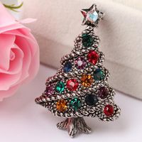 European And American Retro Rhinestone Christmas Tree Brooch Nhkq137961 main image 8