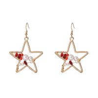 Simple Five-pointed Star Alloy Beads Creative Earrings Nhjj137789 sku image 1