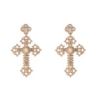 52083 Retro Diamant Ohrringe Im Palasts Til Frauen Europäische Und Amerikanische Kreuz Ohrringe Lange Ohrringe Elegante Ohrringe sku image 3