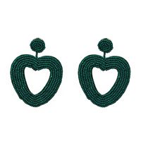 Womens Heart Shaped Rice Beads Earrings Nhjj137900 sku image 1