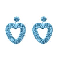 Womens Heart Shaped Rice Beads Earrings Nhjj137900 sku image 2