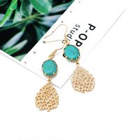 Fashion Pattern Openwork Turquoise Alloy Earrings Nhom138145 main image 1