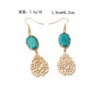 Fashion Pattern Openwork Turquoise Alloy Earrings Nhom138145 main image 3