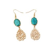 Fashion Pattern Openwork Turquoise Alloy Earrings Nhom138145 main image 6