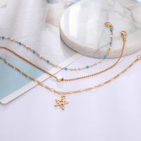 Creative Simple Alloy Hollow Star Rice Beads Chain 3 Layer Bracelet Nhgy138181 main image 5
