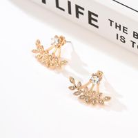 Creative Twig Full Rhinestone Front And Rear Alloy Earrings Nhxs138206 main image 3