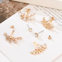 Creative Twig Full Rhinestone Front And Rear Alloy Earrings Nhxs138206 main image 5