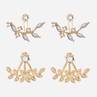 Creative Twig Full Rhinestone Front And Rear Alloy Earrings Nhxs138206 main image 6